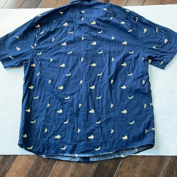 Visive Novelty bananas Print Short Sleeve Button Down, navy blue. Men’s 2 XL - Picture 7 of 10